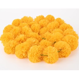 RAINFLOW 5PCS Marigold Garland for Decoration - Marigold Flowers Garlands for Indian Diwali Day of The Dead Decorations, Indian Weddings (Each 5 Feet, Orange)