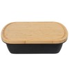 ZAROCRUS Grill Marinade Tray with Wood Lid, Grill Serving Platter