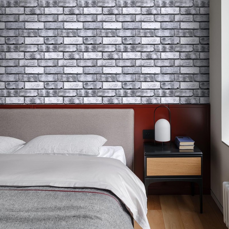 COMSTICKC 3D Faux Brick Wall Panel Peel and Stick, 10
