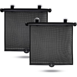 EcoNour Car Window Shades for Baby (2 Pack) - Upgraded | Shades for Side Window | Comes with Enhanced Suction Cups & Large Clips for Durability | Baby Car Accessories (15" x 17")