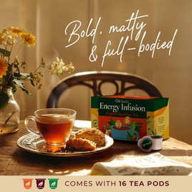 Gya Tea Co English Breakfast Tea Gift Set (16 ct) - High Caffeine Wellness Tea Pod Rich in Vitamin D, D3 for Refresh & Energy