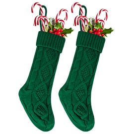 DIYASY 2 Pack Christmas Stocking, Large White Plush Faux Fur Xmas Stockings with Silver Glitter Snow Flakes for Christmas Party Gift Fireplace Tree Decoration