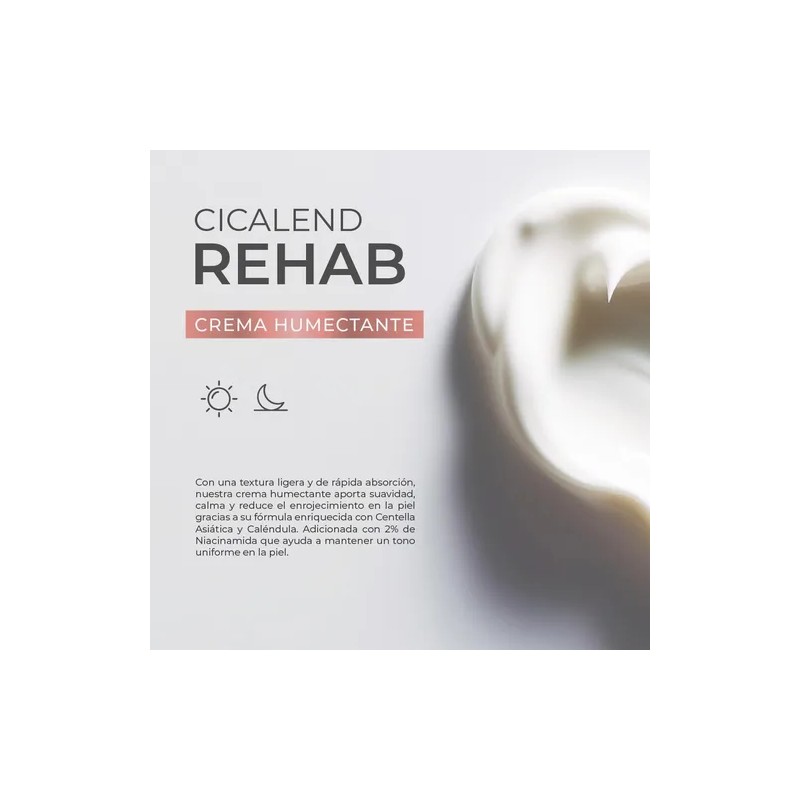 Crema Humectante Cicalend Rehab Cica+caléndula, Niacinamida
