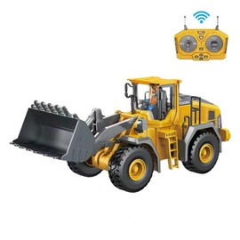 Radio Controlled Excavator, Bulldozer, Dump Truck, Loader, Alloy Hardened, 2.4 GHz, 360° Rotation, Remote Control, High Simulation, Construction Vehicle Toy, RC Truck, Equipped with LED Light