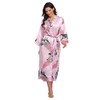 Super Shopping-zone Women's Floral Long Silk Kimono Robes Satin Dressing