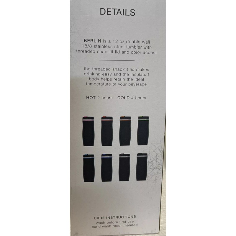 New Berlin 12oz Stainless Steel Tumbler, Pack of 2, Coffee
