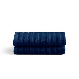 Cosy House Collection Luxury Bamboo 2-Pack Towel Set - Ultra Soft, Absorbent & Quick Drying - Plush Cotton Hotel Spa Quality - 38cm x 66cm - (Hand Towel, Nayv Blue)