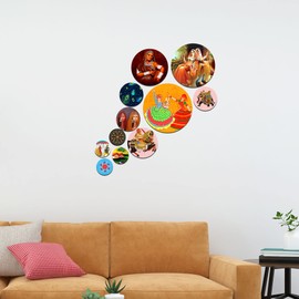 Artvibes Designer MDF Wooden Wall Hanging Decoration Item for Home|Office|Gift|Living Room|Bedroom(WPS_119N), Pack of 11 Pieces