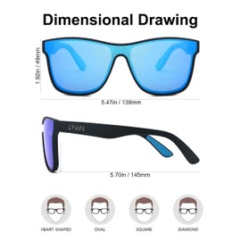 EPHIU Polarized Sports Sunglasses for Men Women One-Lens Mirrored with Non-Slip Rubber Temple Tips for Running Driving
