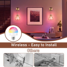 EIDEARAY Battery Operated Wall Sconce, Wireless Wall Sconces Decor Set of 2 with RGB Color Changing Dimmable, Wall Sconces Set of Two with Remote, Vintage Wall Lamp for Bedroom Living Room etc
