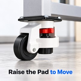 4-Pack 40F Leveling Casters with Adjustable Pads to Move & Level Workbenches