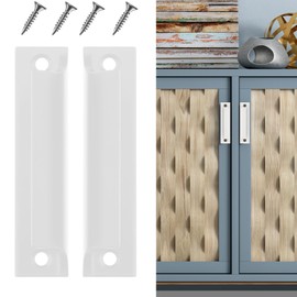 PUCIO 2 Pieces Door Handle, Patio Door, Exterior Handle, Balcony Door, Balcony Door Handle, Outdoor, Metal Handle, for Doors and Windows, Drawers, Cabinet Doors, etc. (White)