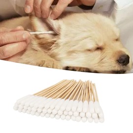Cotton Buds for Dogs and Cats, 100 Pieces, Professional Cotton Buds for Removing Impurities for Cleaning Dogs' Ears