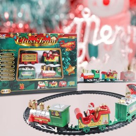 Christmas Electric Rail Train Around Christmas Tree Party Home Xmas Tree Decoration Kids Gift