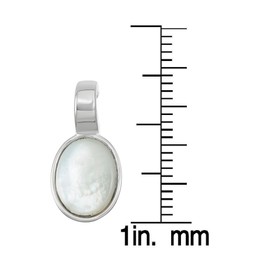 Sterling Silver Mother of Pearl Oval Stud Earrings