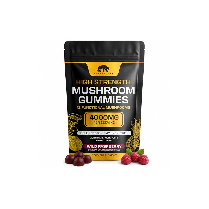 Mushroom Gummies 4000mg – 12 Functional Mushroom Complex with Lions