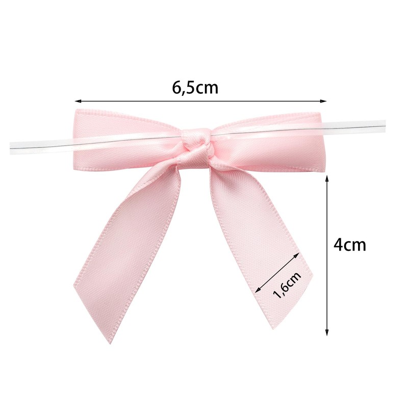 MORSUNBELA 50 Pcs Light Pink Bow,Small Satin Bows for Gift