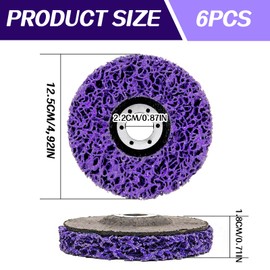 Pack of 6 CSD Disc Drill, 125 mm Sanding Discs for Angle Grinder, Purple/Blue/Black CSD Disc Sanding Disc Set, Cleaning Disc for Clean Strip Disc, Remove Paint, Rust