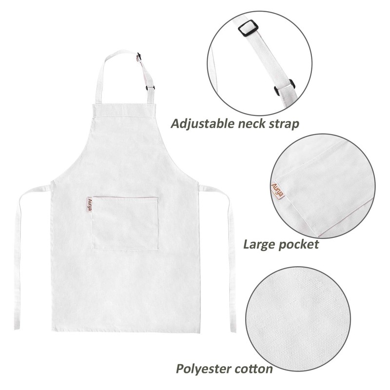 Kids Apron and Chef Hat Set-Adjustable Child Apron for Boys