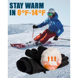 RIGWARL Thick Winter Gloves for 0℉ Men Women, Waterproof Windproof Gloves with Extended Cuffs, Warm Touchscreen Gloves for Cold Weather for Running, Hiking, Skiing, Walking The Dog, Work, Camping