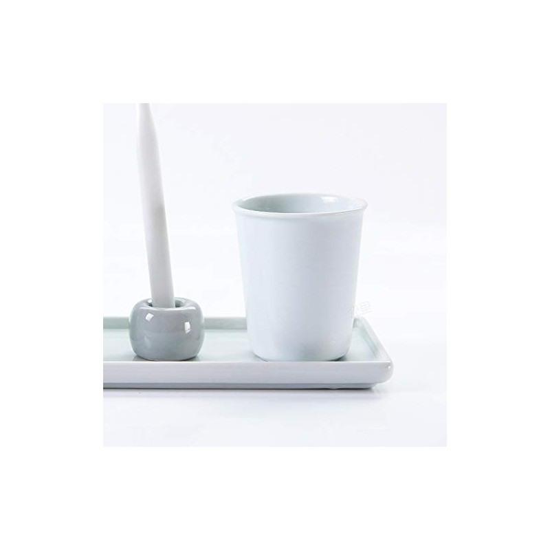 Gaolinci 2 Pcs Simple White Ceramic Mouthwash Cups, Bathroom Brushing