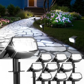 Solar Spot Lights Outdoor Waterproof, Solar Spotlights 10 Pack Cool White