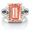 6.34 Cttw Peach Nano Morganite and Simulated Green Peridot Engagement