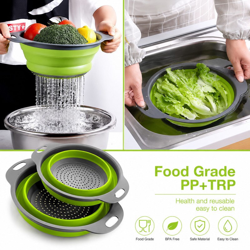 Collapsible Colander for Washing & Draining – Folding Fruit and