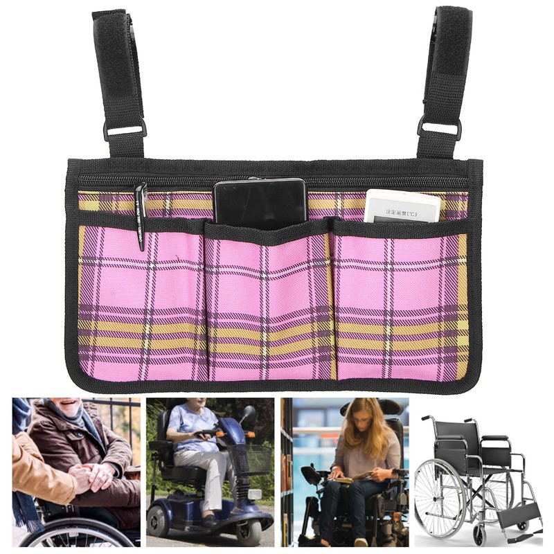Multifunctional Wheelchair Side Bag Durable Waterproof Chair Side Pocket Storage