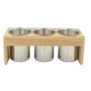 WSKC Flatware Caddy Stainless Steel Cutlery Holder with Wood Base,