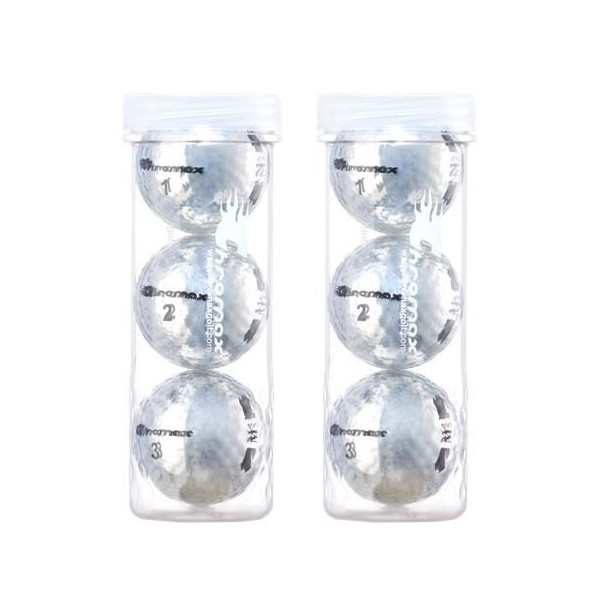 Chromax M5 Metallic High Visibility Silver Golf Balls, 2-Tubes of