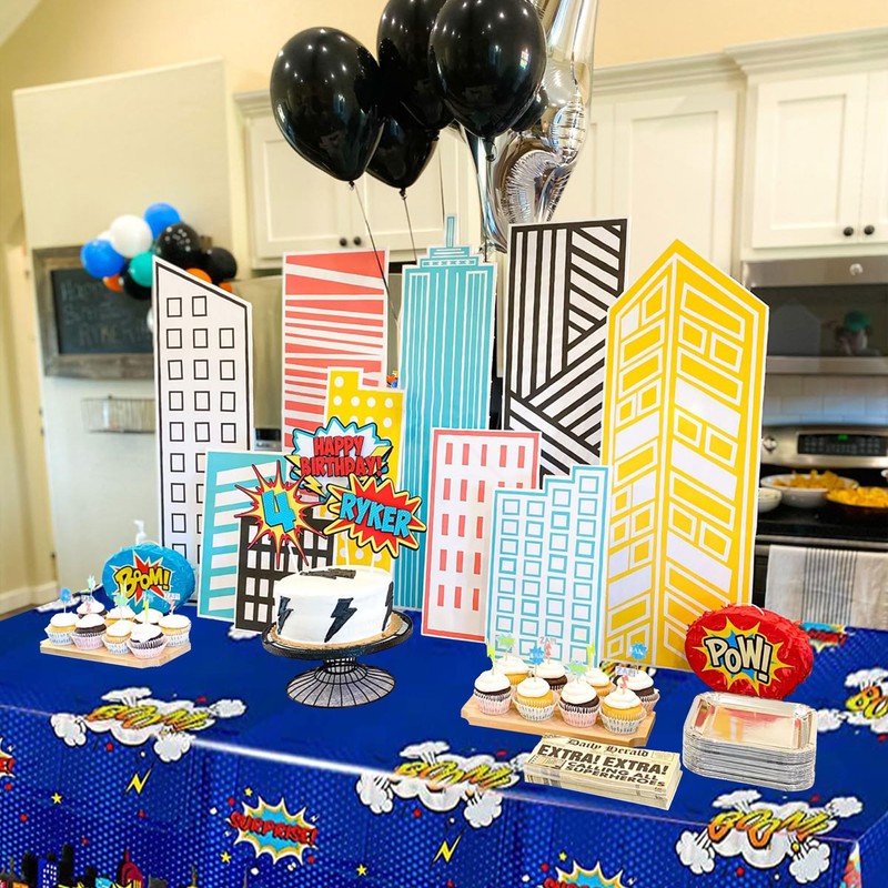 Roaring Good Time 2PCS Superhero Birthday Party Tablecloth Super Hero