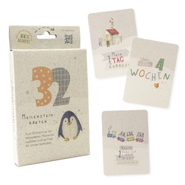 GreenLine Milestone Cards Baby 32 Piece Set Neutral for Boys and Girls Moments and Milestones for the 1st Year Cards Made from 100% Tree Free Sugarcane Paper Scorpion Milestone Cards