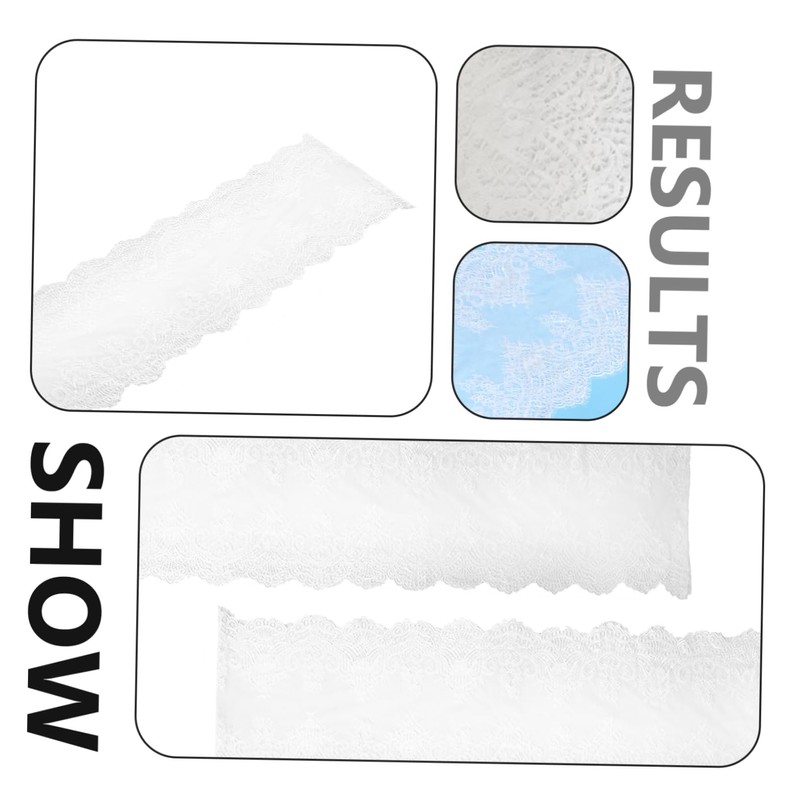 Mikinona 2 pcs White Lace Tablecloth Embroidered Table Runner for
