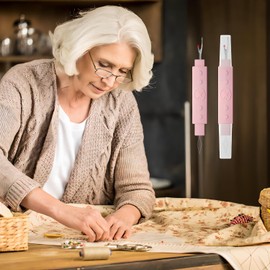 Needle Threader,2 in 1 Needle Threaders for Hand Sewing,Seam Ripper for Sewing,Automatic Needle Threader for Hand Sewing,Embroidery,Cross-Stitch Crafts