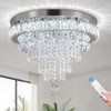 FRIXCHUR Crystal Chandeliers LED Crystal Ceiling Light Fixture with Remote