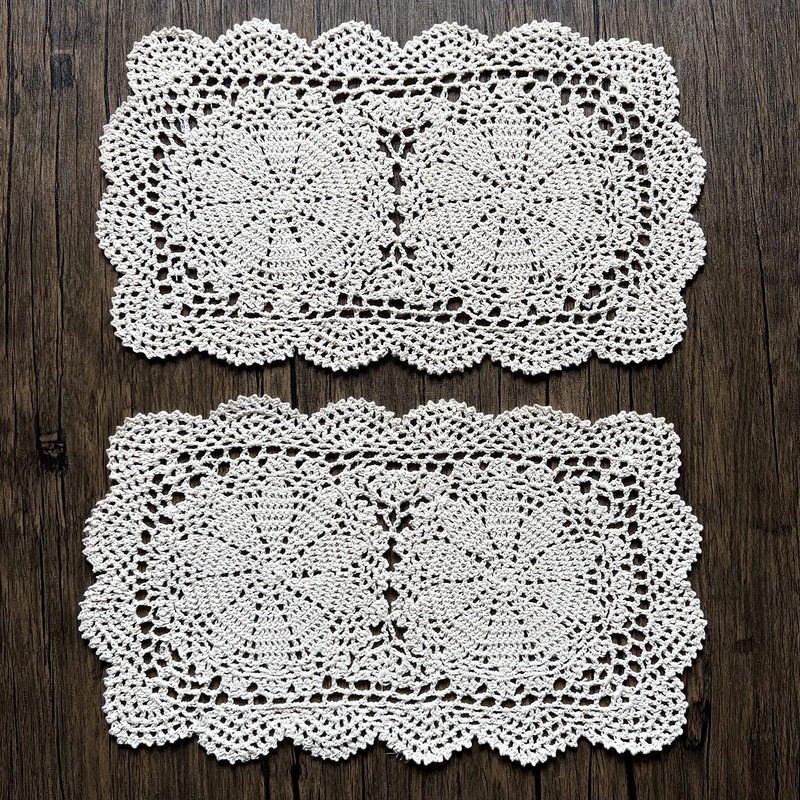 Phantomon Lace Doilies Handmade Crochet Placemats Cotton Doilies Cloth Lace,