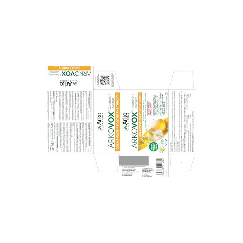 ArkoPharma Arkovox Propoli Pastiglie Miele e Limone Integratore, 24 Compresse