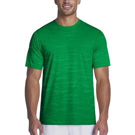 Zengjo Mens Workout Shirt Quick-Dry Moisture Wicking Textured Athletic Tee for Running Gym Training(Kelly Green,X-Large)