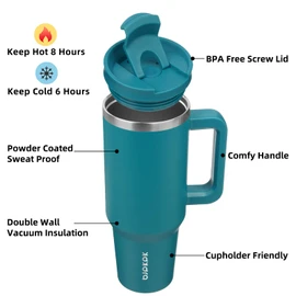 BJPKPK Insulated Tumblers With Handle And Straw 40 oz Stainless Steel Tumbler Cups With Lid,Laguna