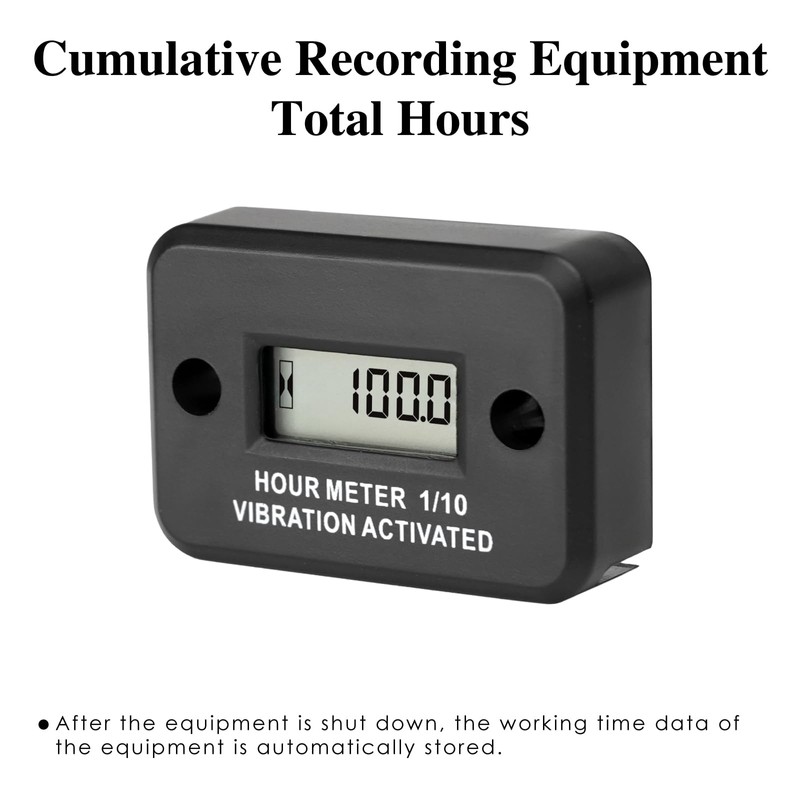 NInE-ROnG Vibration Digital Hour Meter Self-powered Gauge Waterproof IP68 for