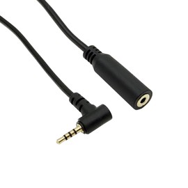 Seadream 2.5mm Audio Extension Cable 6FT,90 Degree Angle 2.5mm TRRS Male to Female Stereo Audio Plug Jack Cord Headphone Audio 4 Pole（Audio Only,Can not Transmit Vedio