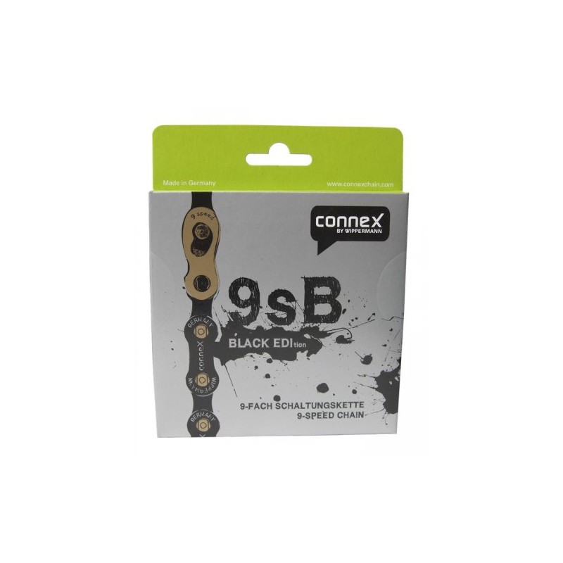 Schaltungskette Wippermann Connex 9SB 114 Gl. 9-f. schwarz-gold, conneX link