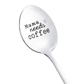 Mama Gifts Spoon from Daughter Son Mama Needs Coffee Spoons for Mom Mama Mothers Day Birthday Gifts for Mama Mother Coffee Lover Gifts for Mama Mommy Engraved Mama Coffee Spoon