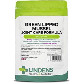 Lindens Green Lipped Mussel Capsules - 1,000mg Daily Intake - 90 Pack - Joint Care Formula in Convenient, Rapid Release Capsules - UK Manufacturer, Letterbox Friendly