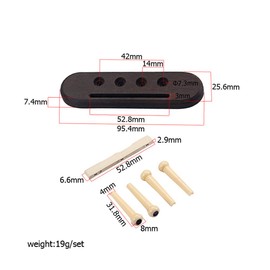 Alnicov Ukulele Bridge，4 String Rosewood，Slotted ABS Saddle Nut， for Ukulele Parts