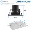 LUXRITE 3 Inch Square LED Recessed Ceiling Light with J-Box,