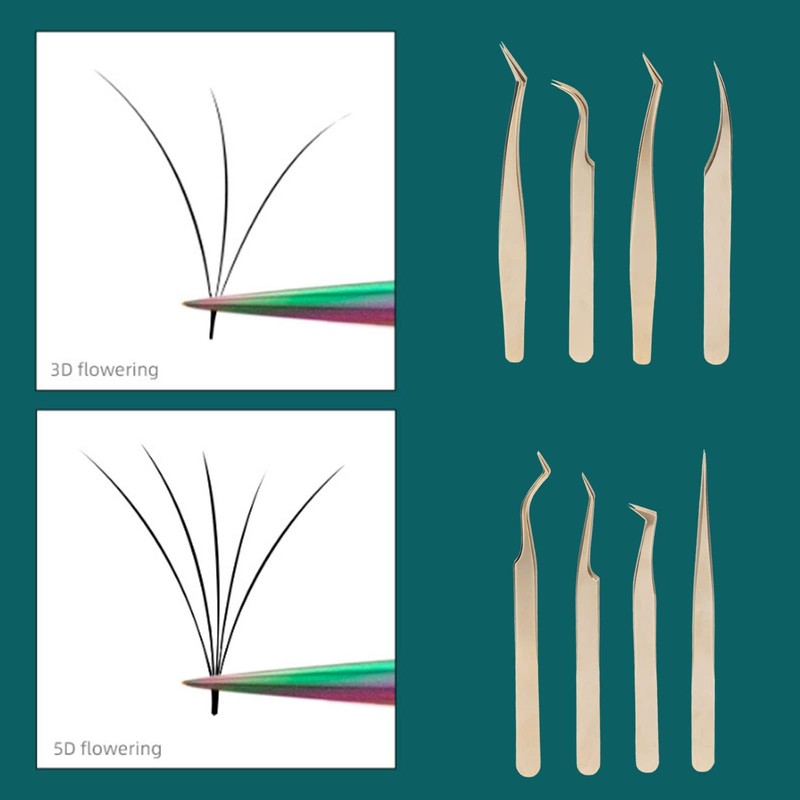 Pinzas para Pestañas, Juego de Pinzas para Extensión de Pestañas