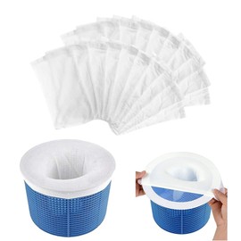 Pack of 20 Pool Skimmer Socks, Filter Socks Skimmer Swimming Pool, Skimmer Net Fine Filter, Pool Accessories Cleaning Set, Strainer for Filter Basket, Filter Net Reusable, for Cleaning Pool Skimmer