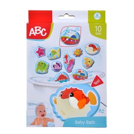 Simba 104010196 - ABC Magic Bath Puzzle, Bath Stickers, 10 Pieces, 10 cm, Stick to the Bathtub Edge, Bath Fun, Colourful Motifs, Colour Changing, Bath Toy, from 12 Months